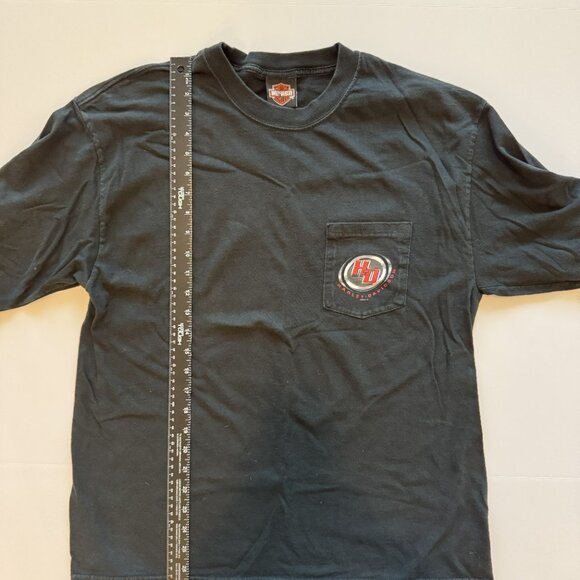 Vintage Y2K Harley Davidson 2005 Mann's Columbus Indiana Black Flames Size Large - Picture 6 of 7